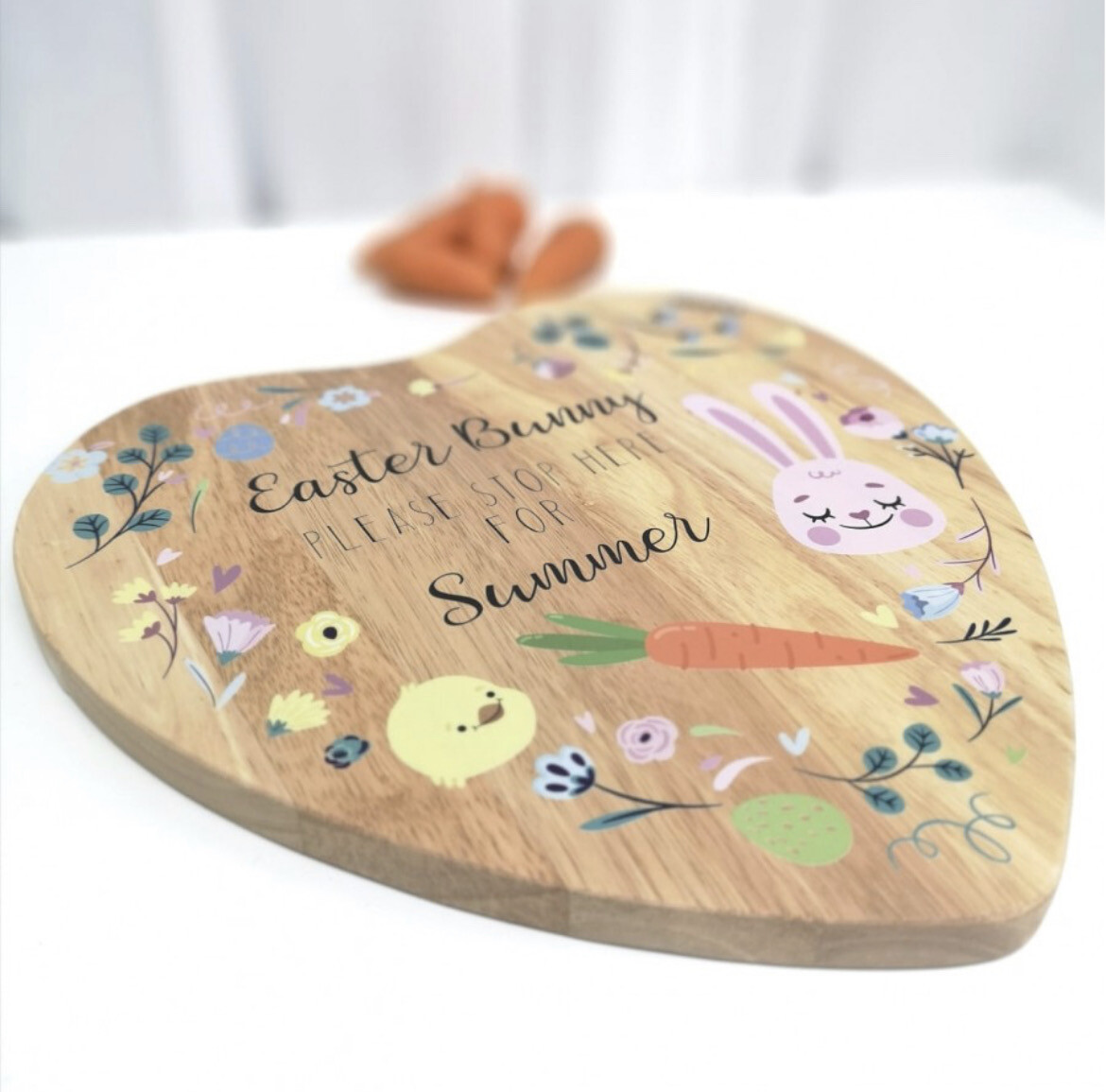 Heart Shaped Easter Bunny Treat Board- Floral Design