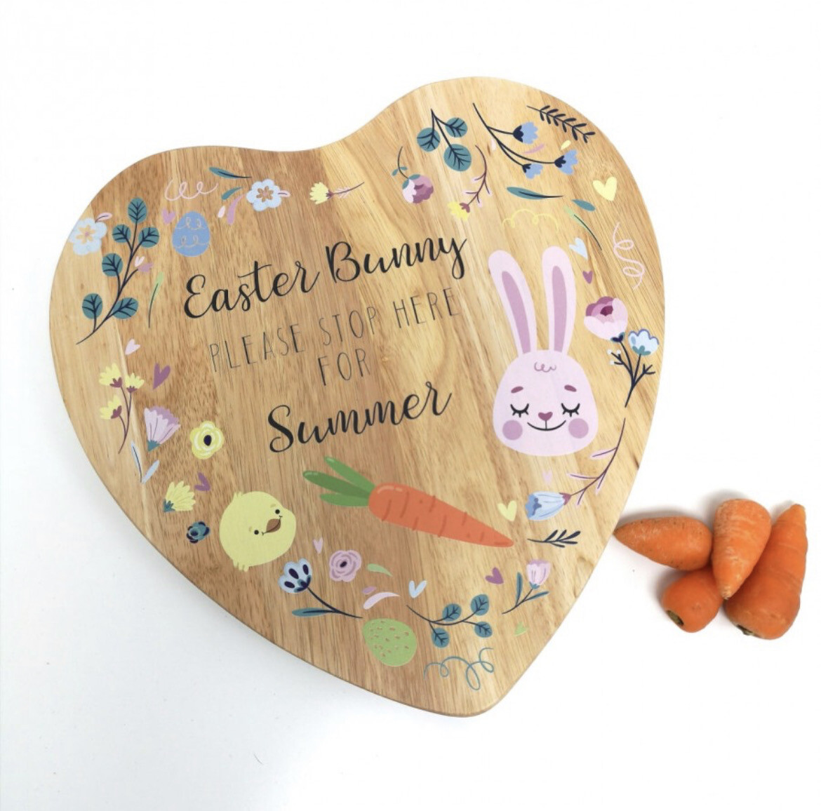 Heart Shaped Easter Bunny Treat Board- Floral Design