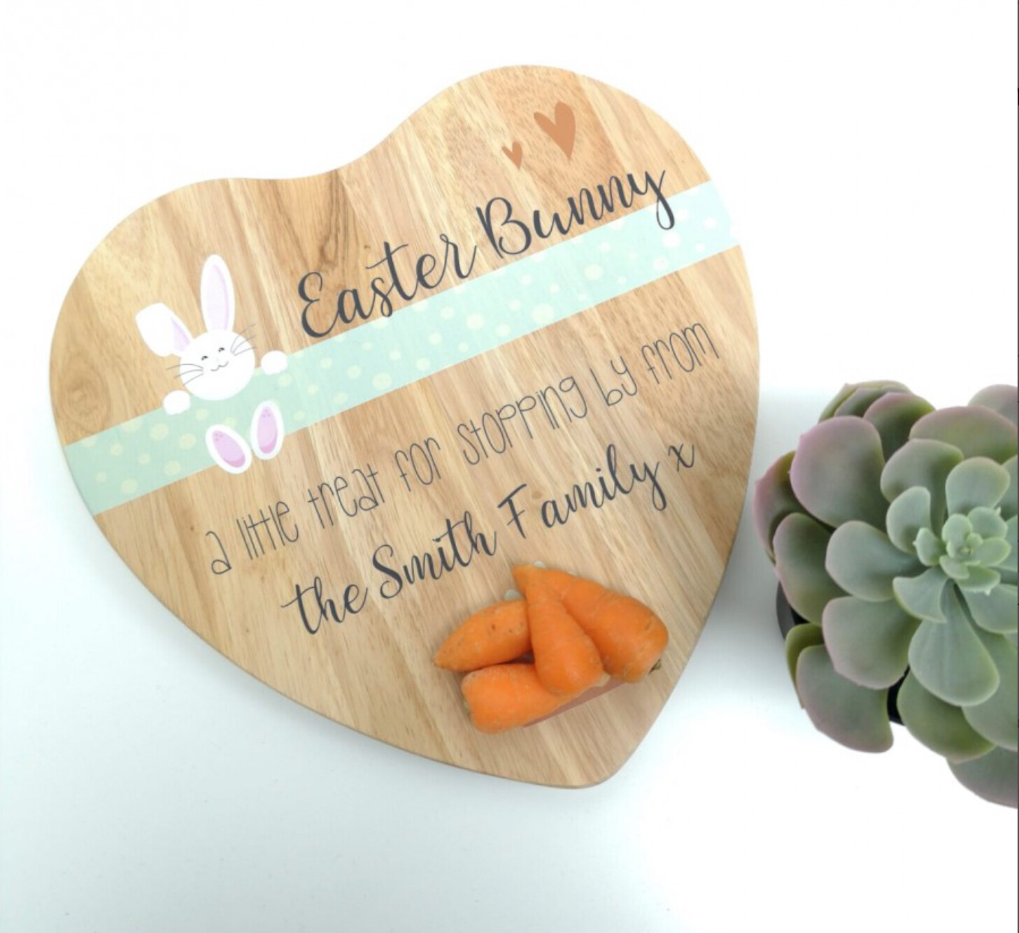 Heart Shaped Easter Bunny Treat Board- Bunny Design