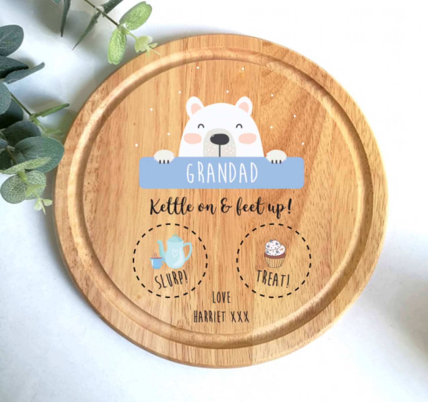 Printed Round Cake Board- Bear Print