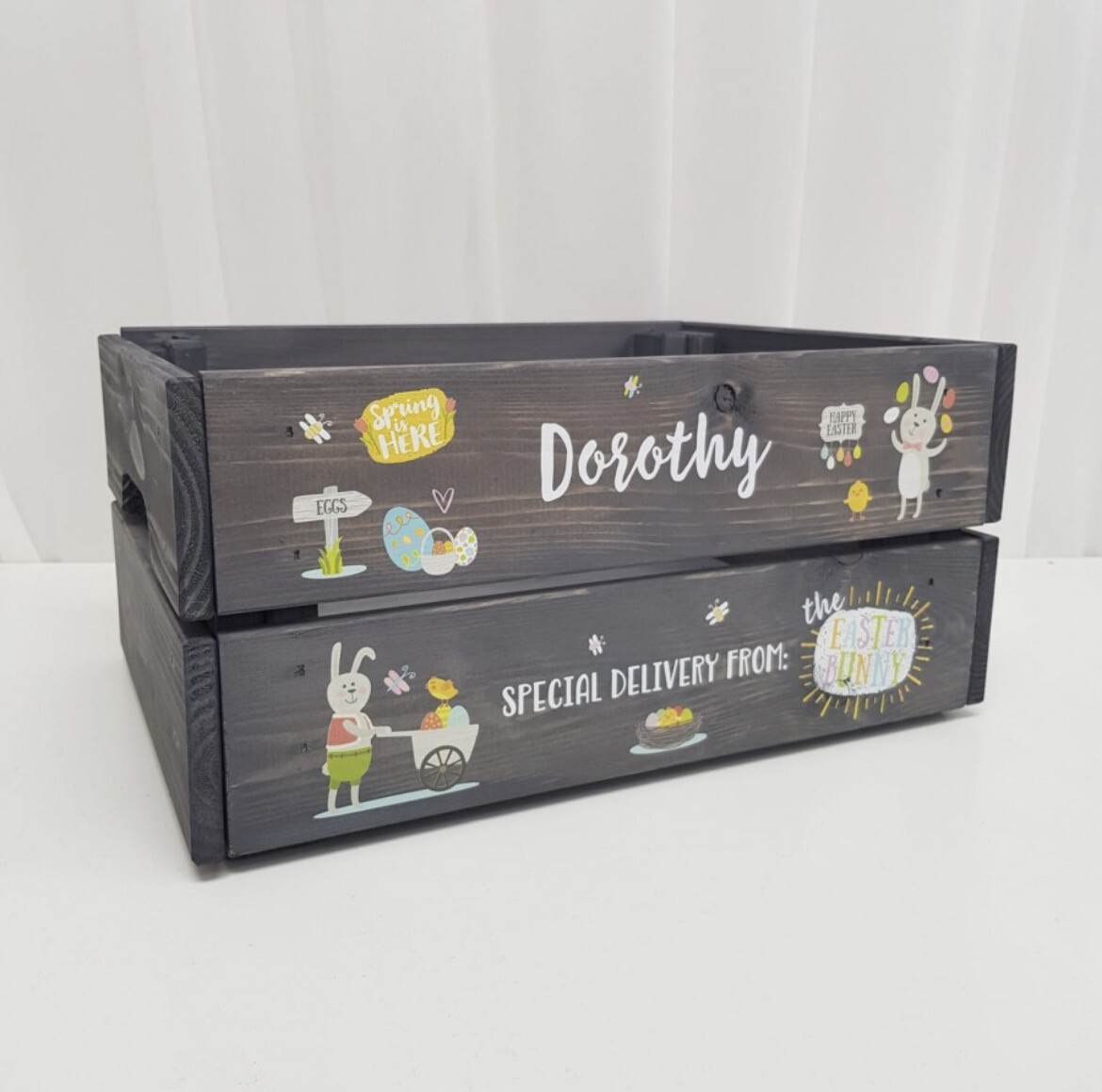 Printed Grey Easter Crate