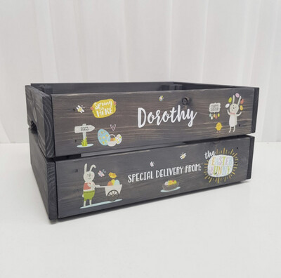 Printed Grey Easter Crate