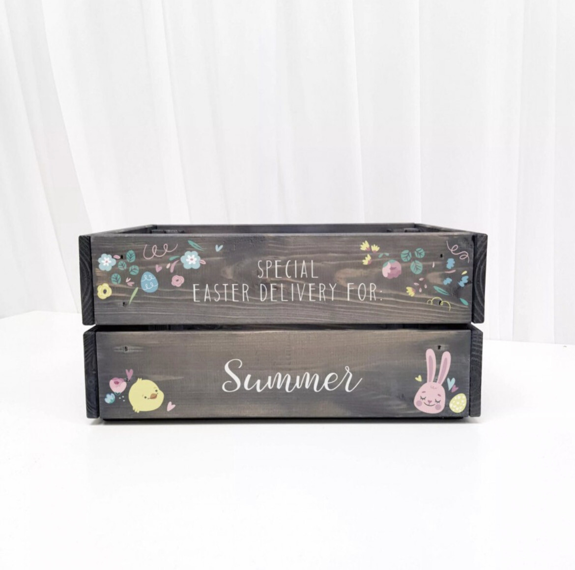 Printed Grey Easter Crate