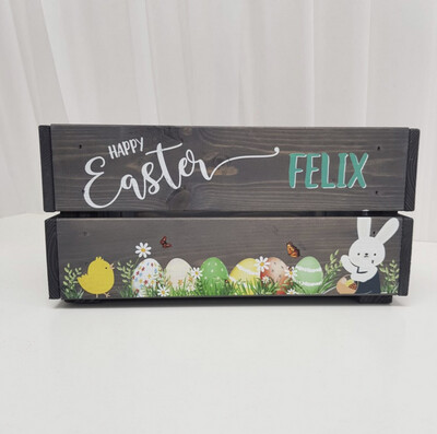 Printed Grey Easter Crate