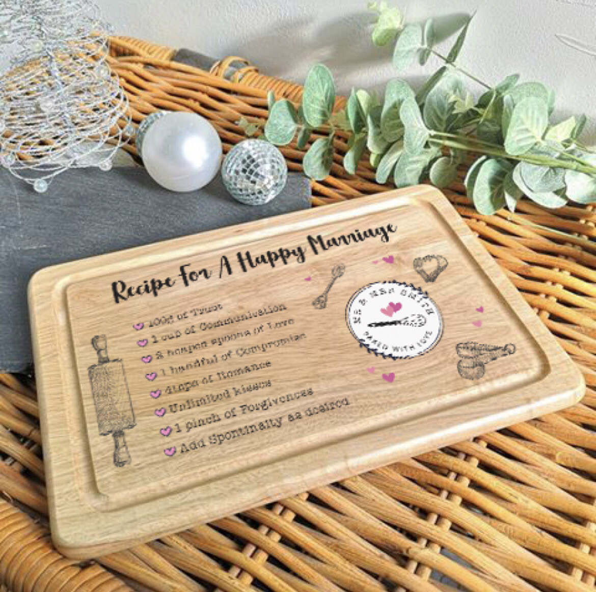 Recipe For A Happy Marriage Chopping Board