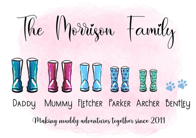 Wellie Family Print