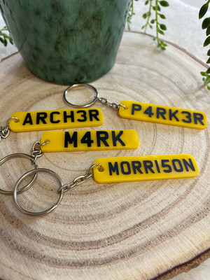 Number Plate Style Keyring