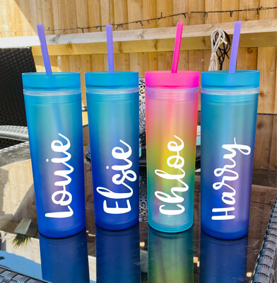 Ombré 16oz Skinny Tumbler Personalised