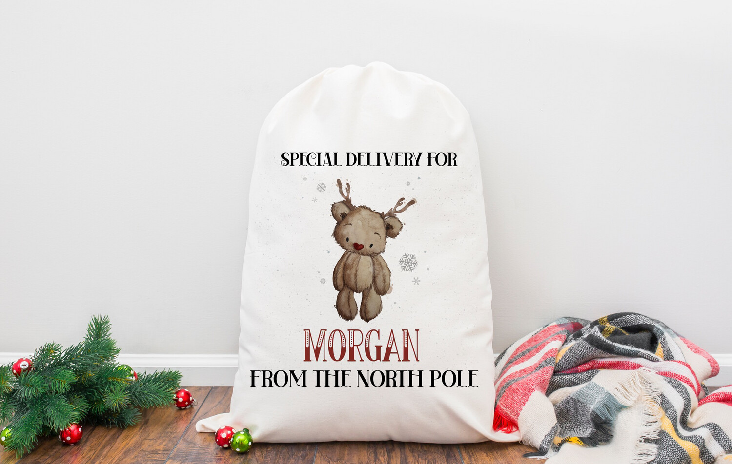 Reindeer Alphabet Christmas Sacks