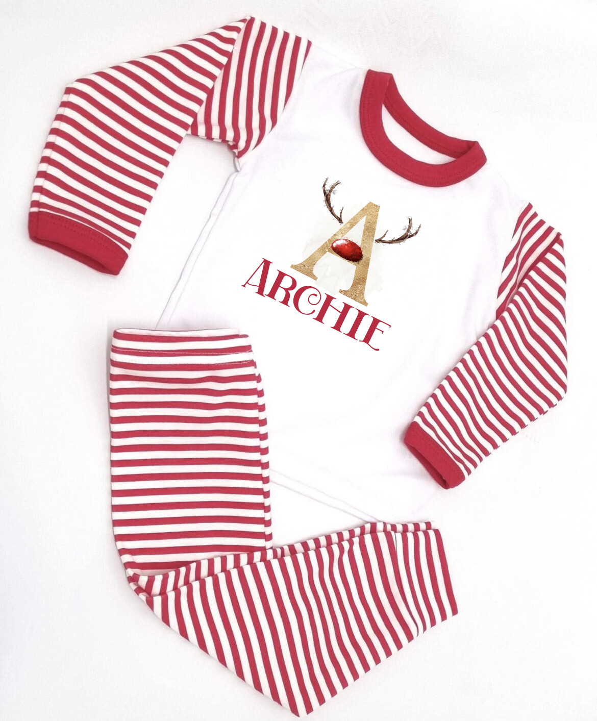 Stripy Red Christmas Pyjamas Kids