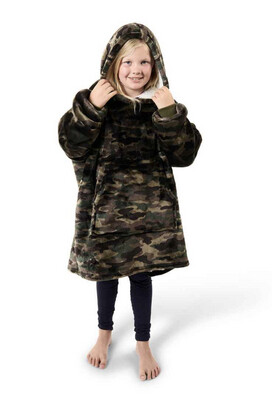 Kids Oversized Fleece Hooded Blanket