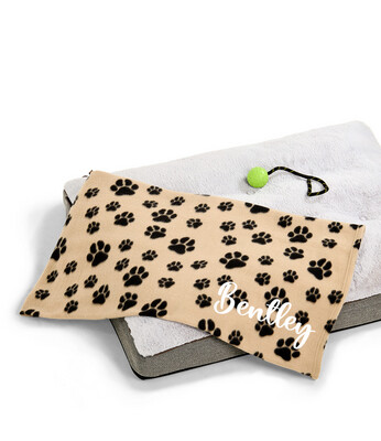 Paw Print Personalised Pet Blanket