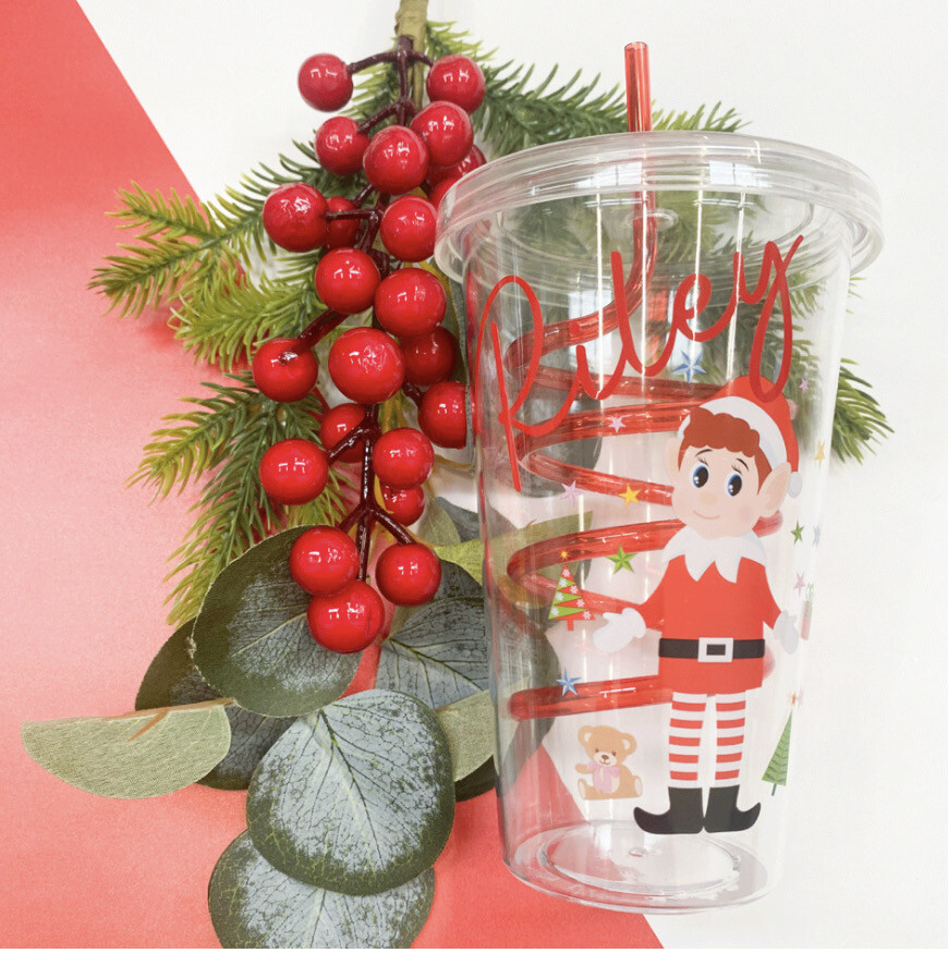 Elf Cold Cup With Swirly Straw