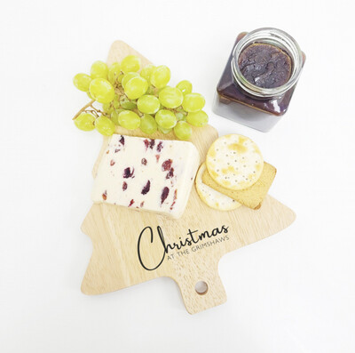 Christmas Tree Shape Cheese Board Personalised
