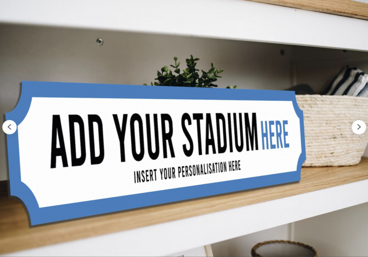 Football Stadium Sign Personalised