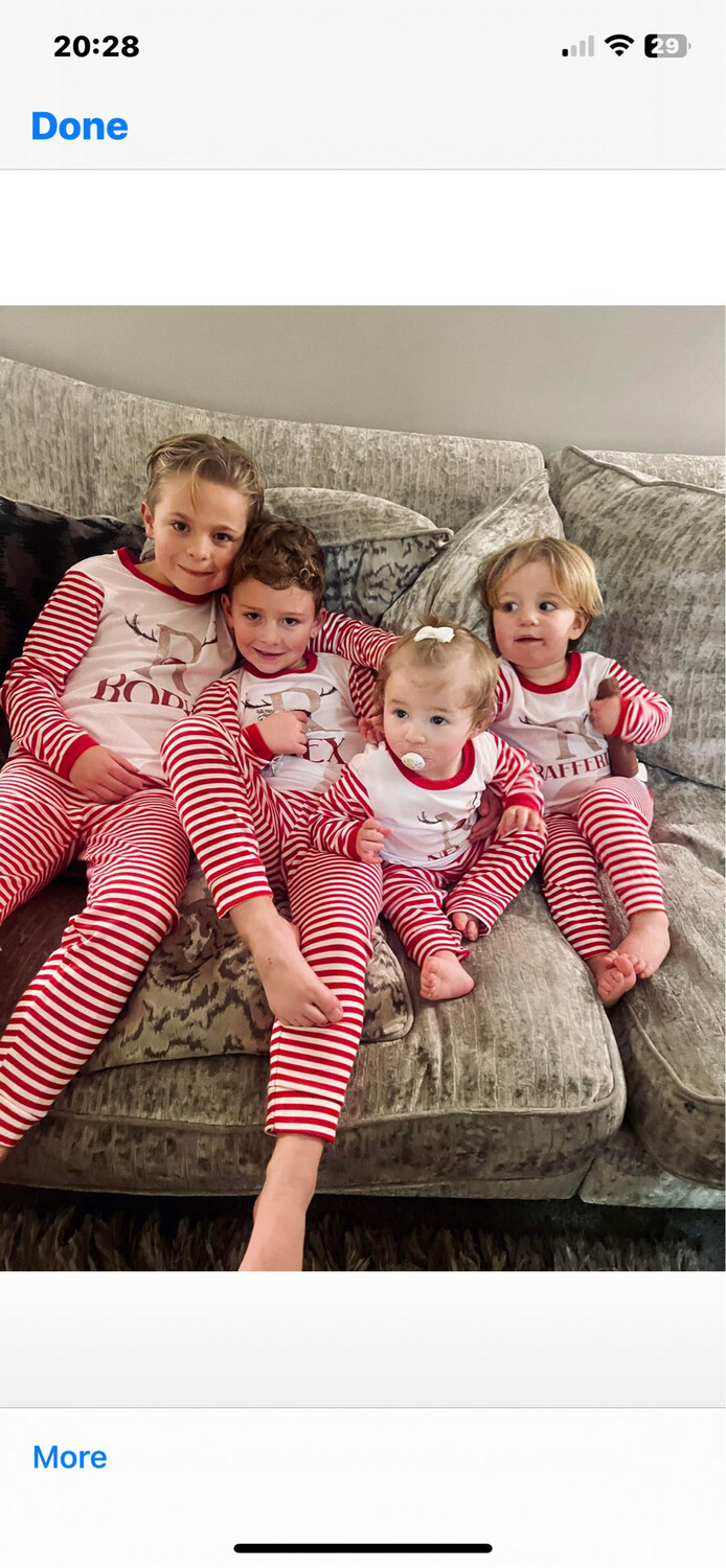Stripy Red Christmas Pyjamas Kids
