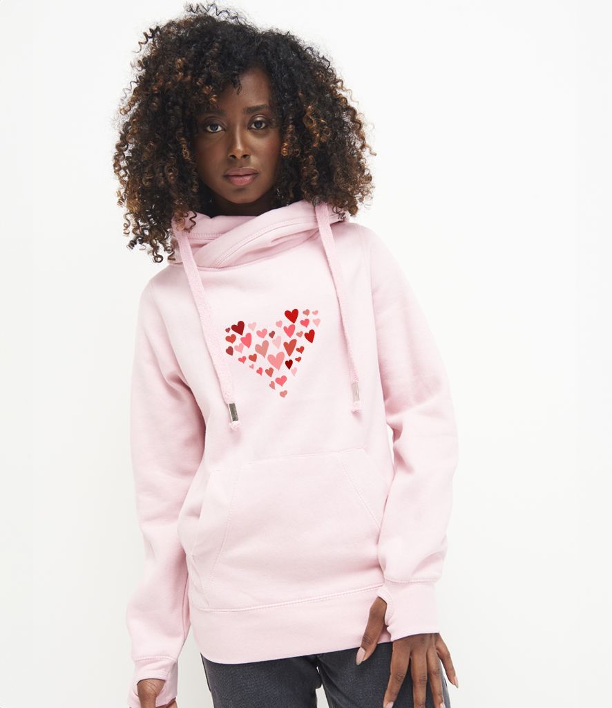 Cross Neck Hoodie Baby Pink Heart of Hearts
