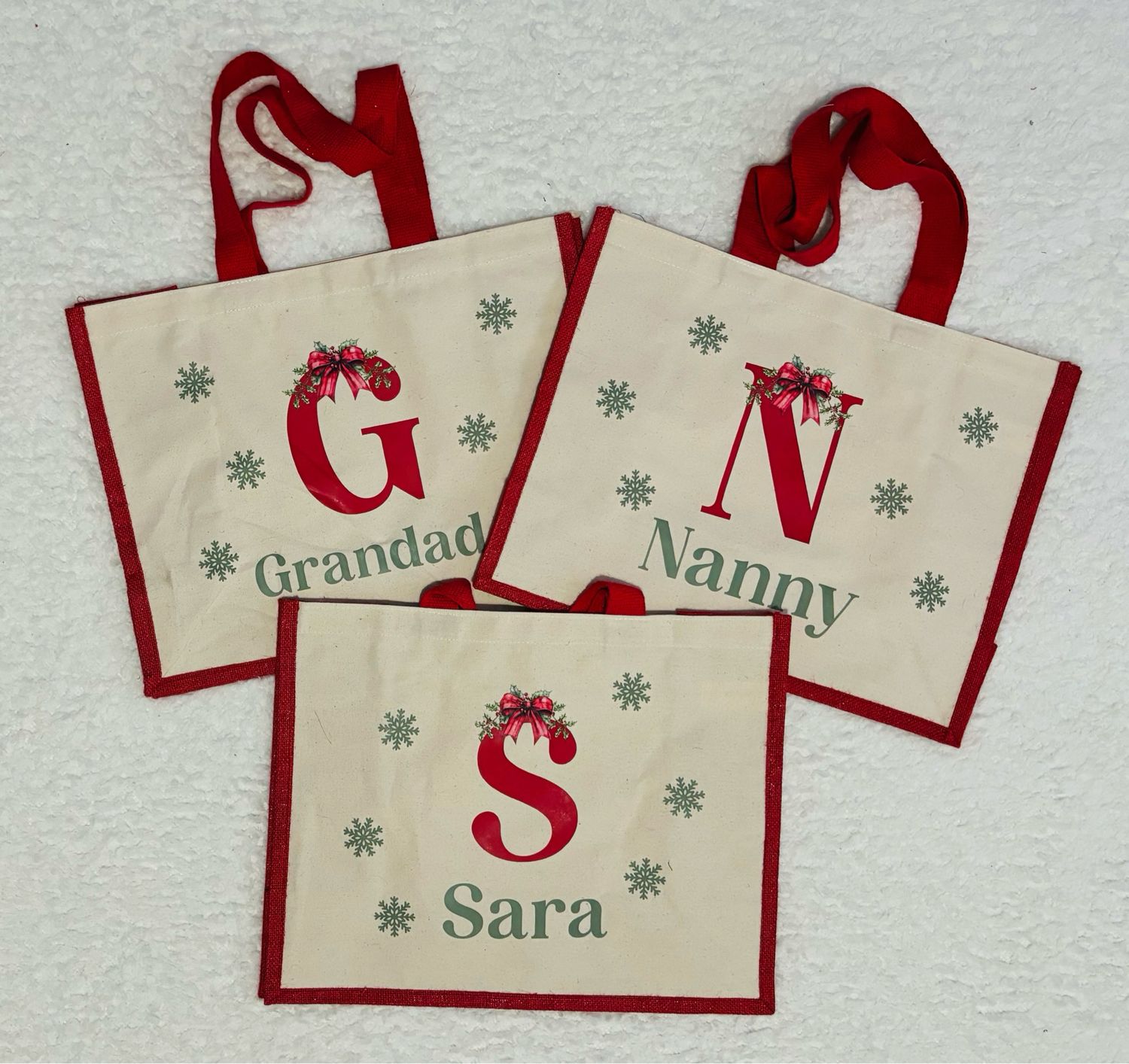Christmas Initial Tote Bag