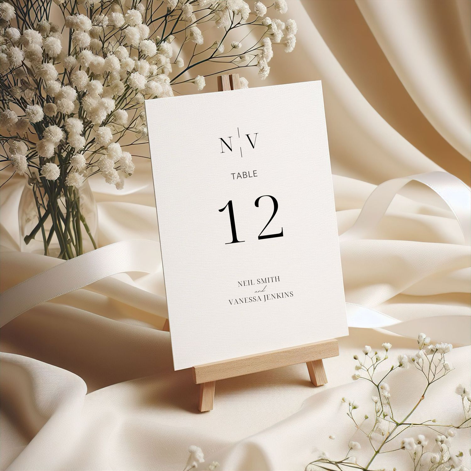 Acrylic Initial Table Number Sign
