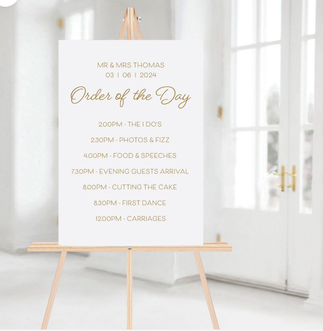 Muted Matt Order Of The Day Sign Various Colours