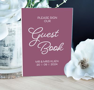 Muted Matt Guest Book Sign Various Colours