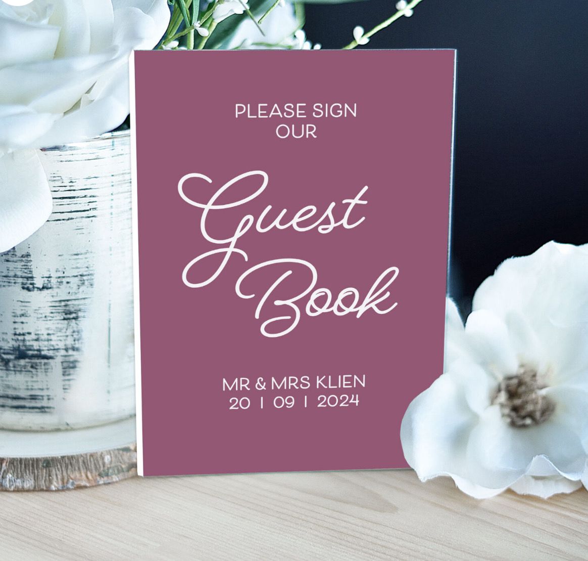 Muted Matt Guest Book Sign Various Colours