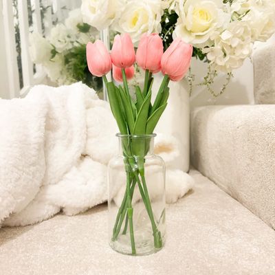 Faux Tulips In Personalised Vase