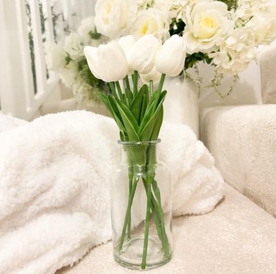 Faux Tulips In Personalised Vase
