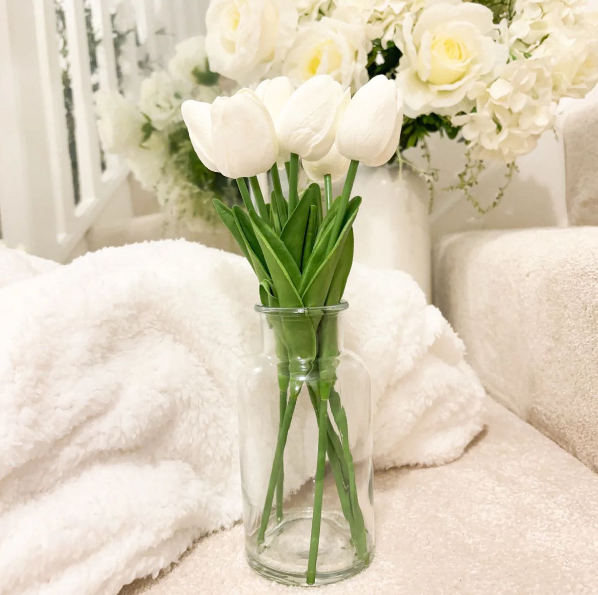 Faux Tulips In Personalised Vase