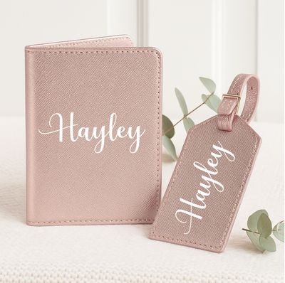 Passport Cover and Matching Luggage Tag Personalised