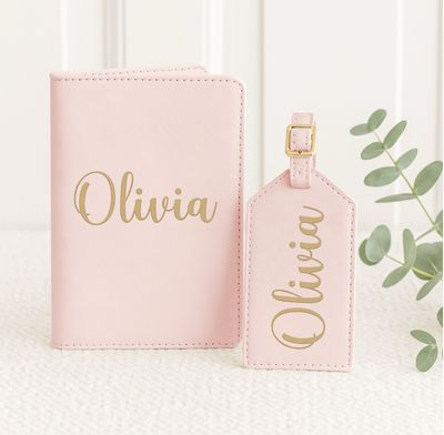 Passport Cover and Matching Luggage Tag Personalised