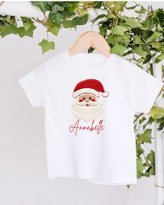 Christmas Character Top Embroidery Style Print