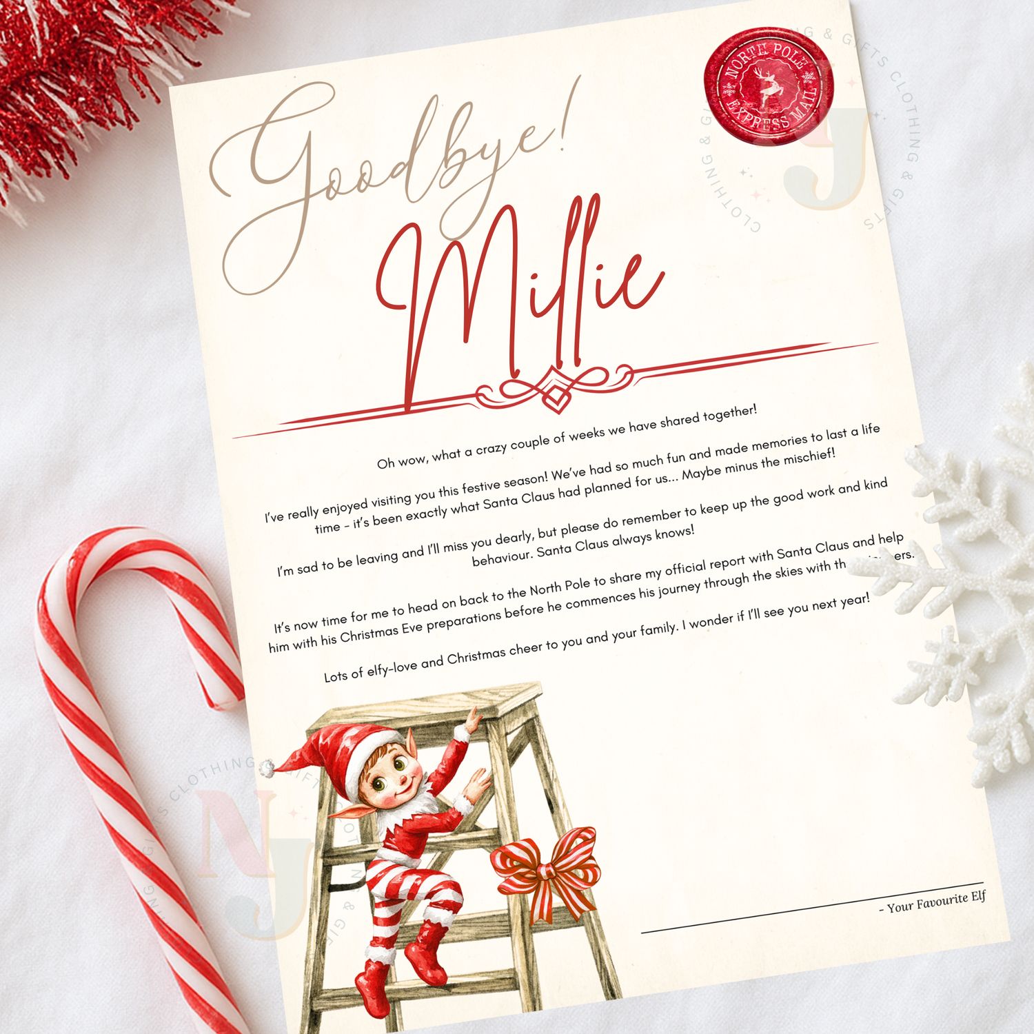 Elf Arrival And Goodbye Letters