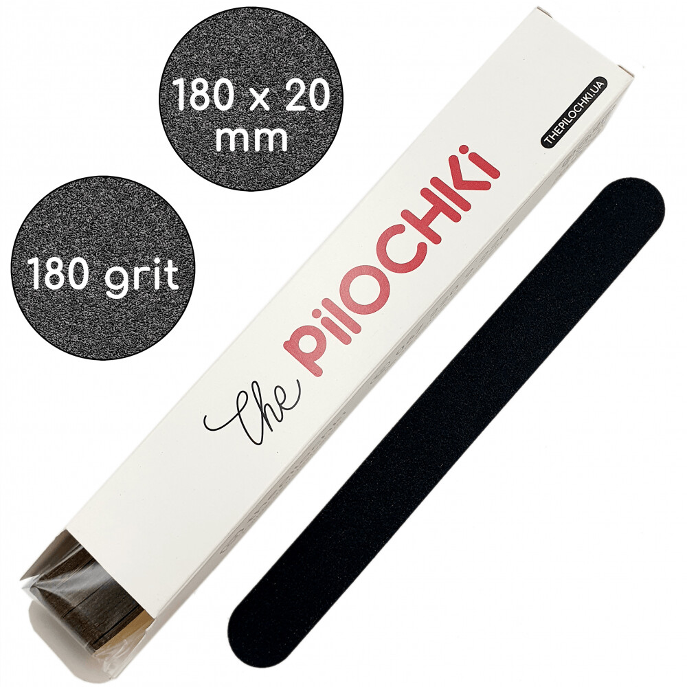 Einwegfeilen für Metall-Untersatz,  Flach 180 mm 180 grit (50 St.) schwarz WS