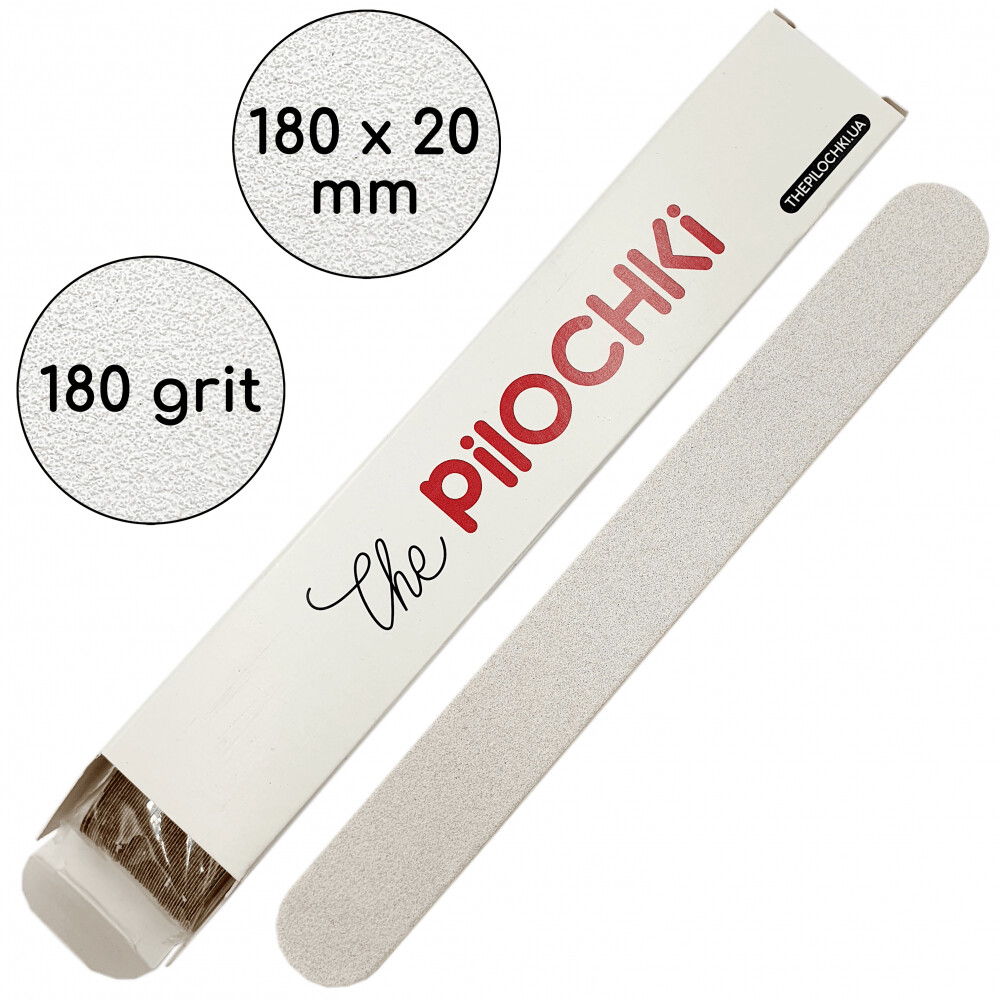 Einwegfeilen für Metall-Untersatz,  Flach 180 mm 180 grit (50 St.) weiß WS