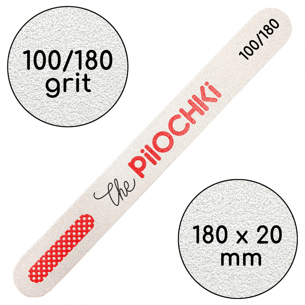 Manikürefeile, Flach 100/180 grit 180 mm weiß