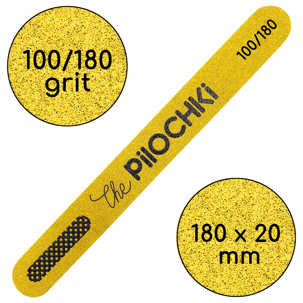 Manikürefeile, Flach 100/180 grit 180 mm orange