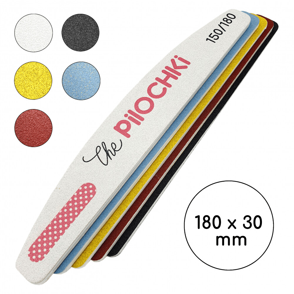 Manikürefeile, Halbmond 100/180 grit 180 mm schwarz