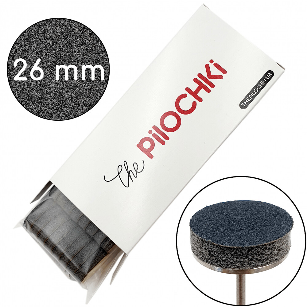 Einwegschleifblock/Buffer für Podo-Discs, 26 mm, 120 grit (50 St.) schwarz