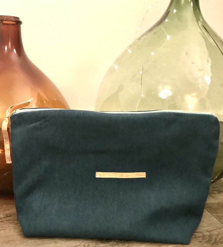 GRANDE POCHETTE MALOU EN VELOURS ET SA PETITE POCHETTE