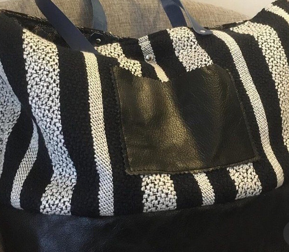 SAC MARGAUX EN CUIR ET TISSU