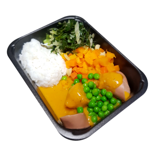 Curried Beef Sausages & Rice