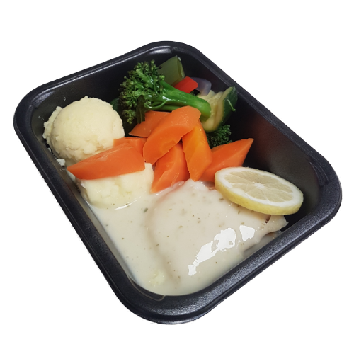 Baked Fish with Lemon & Parsley Sauce