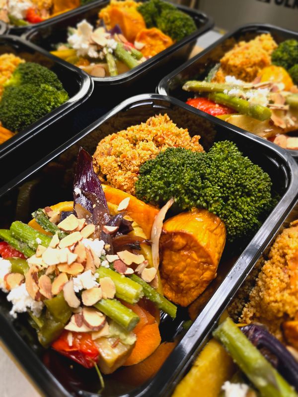 Grilled Vegetables with Feta & Nut topping (V)