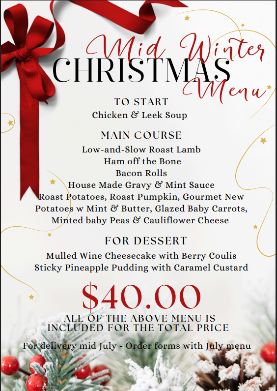 Mid-Winter Christmas Dinner - 3 Course