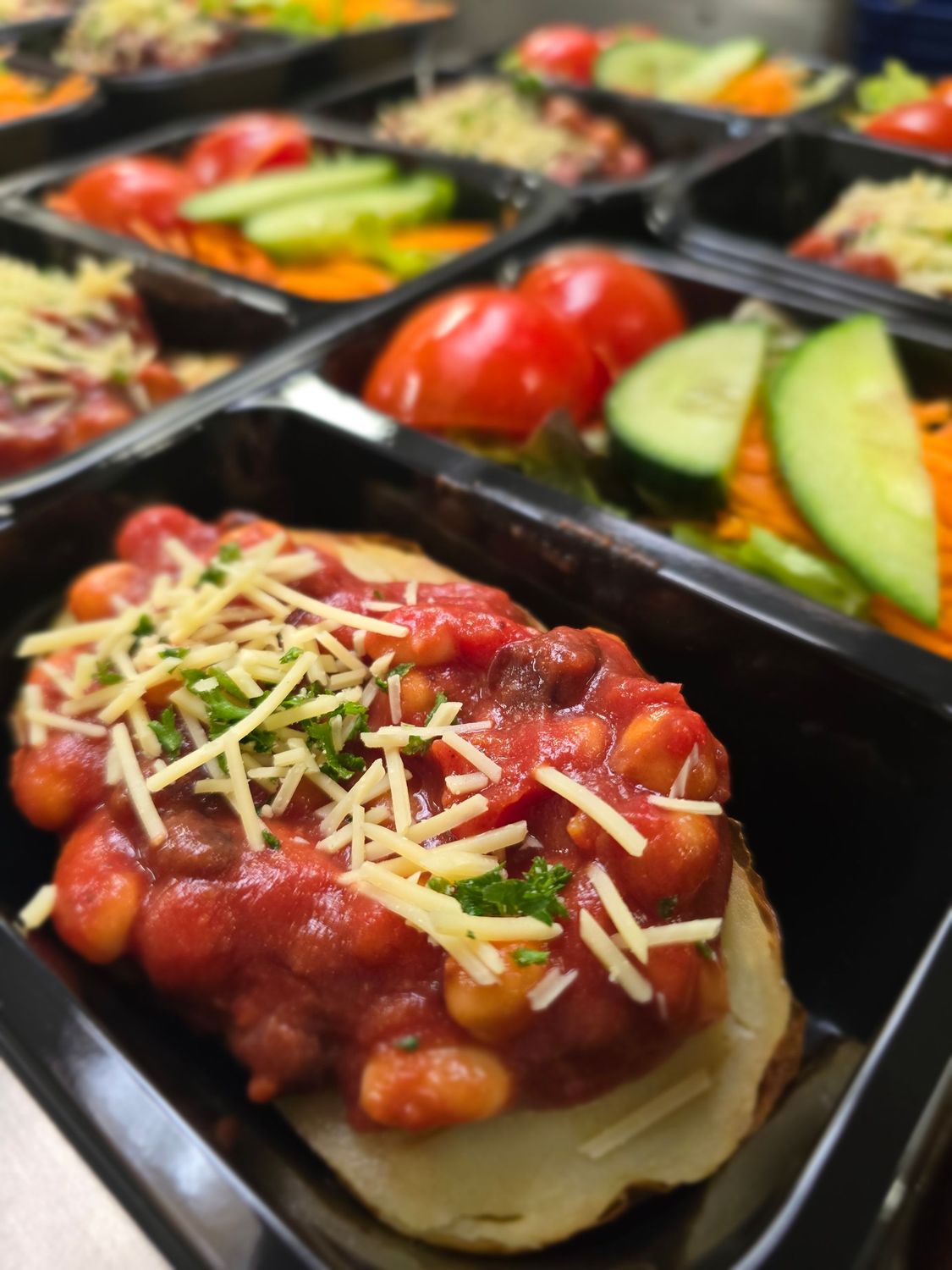 Baked Smashed Potato with Salad