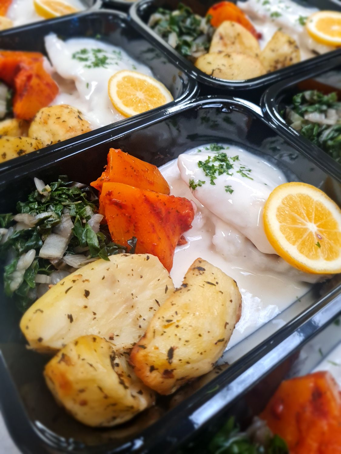 Baked Fish with Lemon & Parsley Sauce