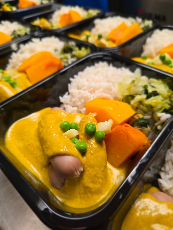 Curried Sausages & Rice