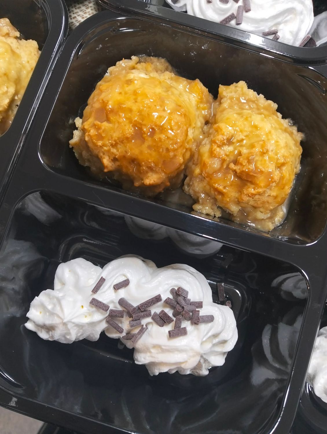 Caramel Dumplings with Whipped Cream