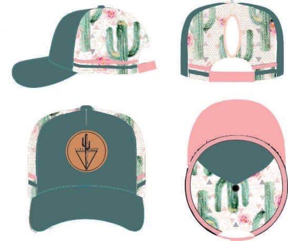 Cactus Print Ponytail Cap